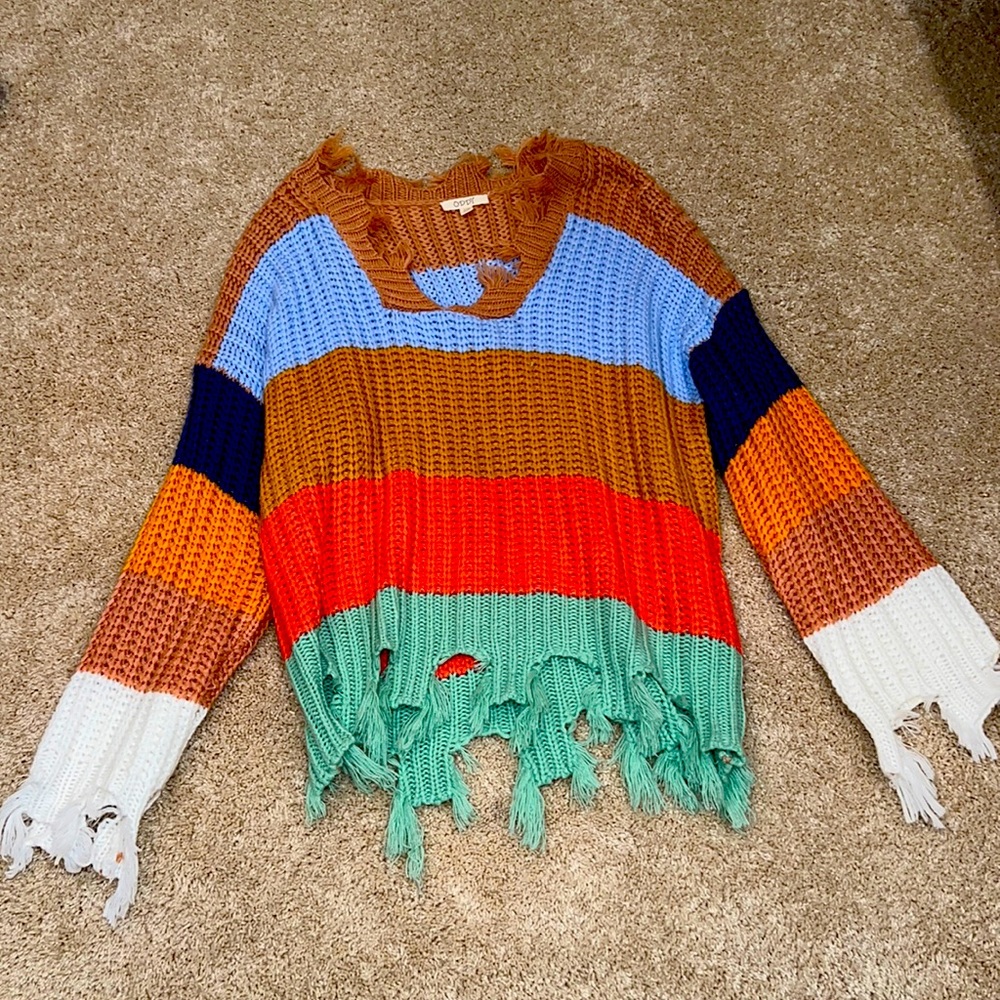 Free People oversized sweater multi colored